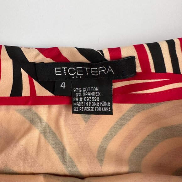 ETCETERA | Women’s Printed Skirt | Red, Black, Tan | Size: 4 - Picture 6 of 7